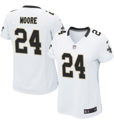 Women's Nike New Orleans Saints #24 Sterling Moore Game White NFL Jersey