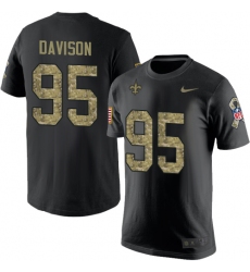 Nike New Orleans Saints #95 Tyeler Davison Black Camo Salute to Service T-Shirt