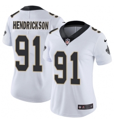 Women's Nike New Orleans Saints #91 Trey Hendrickson Elite White NFL Jersey
