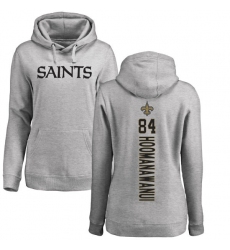NFL Women's Nike New Orleans Saints #84 Michael Hoomanawanui Ash Backer Pullover Hoodie