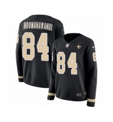 Women's Nike New Orleans Saints #84 Michael Hoomanawanui Limited Black Therma Long Sleeve NFL Jersey