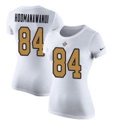 Women's Nike New Orleans Saints #84 Michael Hoomanawanui White Rush Pride Name & Number T-Shirt