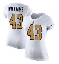 Women's Nike New Orleans Saints #43 Marcus Williams White Rush Pride Name & Number T-Shirt