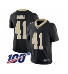 Men's New Orleans Saints #41 Alvin Kamara Black Team Color Vapor Untouchable Limited Player 100th Season Football Jersey
