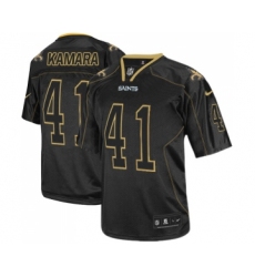Men's New Orleans Saints #41 Alvin Kamara Elite Lights Out Black Football Jersey