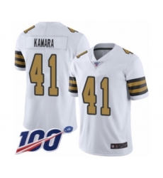 Men's New Orleans Saints #41 Alvin Kamara Limited White Rush Vapor Untouchable 100th Season Football Jersey Men's New Orleans Saints #41 Alvin Kamara Limited White Rush Vapor Untouchable 100th Season Football Jersey