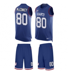 Men's Nike New York Giants #80 Phil McConkey Limited Royal Blue Tank Top Suit NFL Jersey