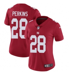 Women's Nike New York Giants #28 Paul Perkins Red Alternate Vapor Untouchable Limited Player NFL Jersey