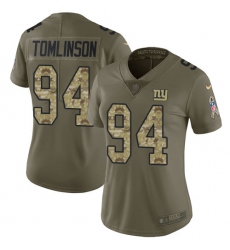 Women's Nike New York Giants #94 Dalvin Tomlinson Limited Olive/Camo 2017 Salute to Service NFL Jersey