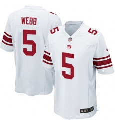 Men's Nike New York Giants #5 Davis Webb Game White NFL Jersey