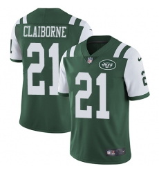 Men's Nike New York Jets #21 Morris Claiborne Green Team Color Vapor Untouchable Limited Player NFL Jersey