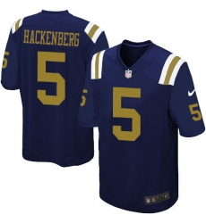 Men's Nike New York Jets #5 Christian Hackenberg Limited Navy Blue Alternate NFL Jersey