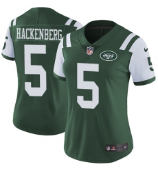 Women's Nike New York Jets #5 Christian Hackenberg Green Team Color Vapor Untouchable Limited Player NFL Jersey