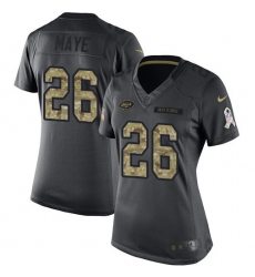 Women's Nike New York Jets #26 Marcus Maye Limited Black 2016 Salute to Service NFL Jersey