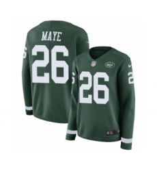 Women's Nike New York Jets #26 Marcus Maye Limited Green Therma Long Sleeve NFL Jersey