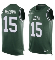 Men's Nike New York Jets #15 Josh McCown Limited Green Player Name & Number Tank Top NFL Jersey