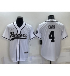 Men's Las Vegas Raiders #4 Derek Carr White Stitched MLB Cool Base Nike Baseball Jersey