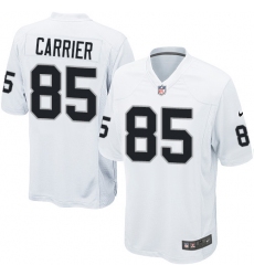 Men's Nike Oakland Raiders #85 Derek Carrier Game White NFL Jersey