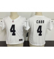 Toddler Oakland Raiders #4 Derek Carr White Road Stitched NFL Nike Game Jersey
