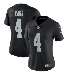 Women's Nike Oakland Raiders #4 Derek Carr Black Team Color Vapor Untouchable Limited Player NFL Jersey