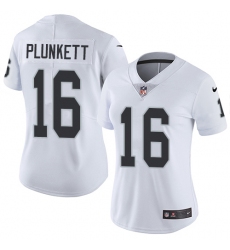 Women's Nike Oakland Raiders #16 Jim Plunkett White Vapor Untouchable Limited Player NFL Jersey