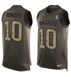 Men's Nike Oakland Raiders #10 Seth Roberts Limited Green Salute to Service Tank Top NFL Jersey