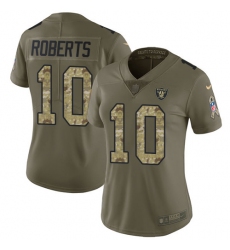 Women's Nike Oakland Raiders #10 Seth Roberts Limited Olive/Camo 2017 Salute to Service NFL Jersey