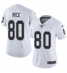 Women's Nike Oakland Raiders #80 Jerry Rice White Vapor Untouchable Limited Player NFL Jersey