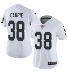 Women's Nike Oakland Raiders #38 T.J. Carrie White Vapor Untouchable Limited Player NFL Jersey