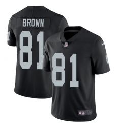 Men's Nike Oakland Raiders #81 Tim Brown Black Team Color Vapor Untouchable Limited Player NFL Jersey