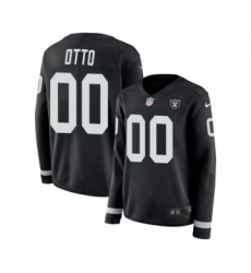 Women's Nike Oakland Raiders #00 Jim Otto Limited Black Therma Long Sleeve NFL Jersey