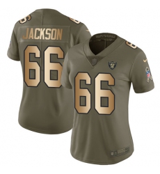 Women's Nike Oakland Raiders #66 Gabe Jackson Limited Olive/Gold 2017 Salute to Service NFL Jersey