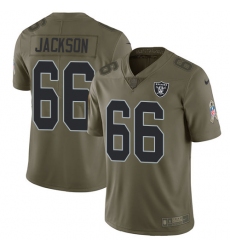 Youth Nike Oakland Raiders #66 Gabe Jackson Limited Olive 2017 Salute to Service NFL Jersey