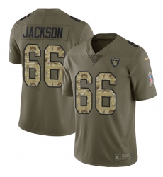 Youth Nike Oakland Raiders #66 Gabe Jackson Limited Olive/Camo 2017 Salute to Service NFL Jersey