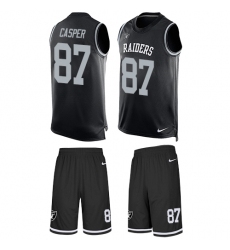 Men's Nike Oakland Raiders #87 Dave Casper Limited Black Tank Top Suit NFL Jersey