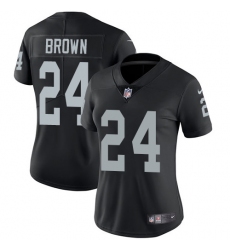 Women's Nike Oakland Raiders #24 Willie Brown Black Team Color Vapor Untouchable Limited Player NFL Jersey