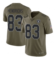 Youth Nike Oakland Raiders #83 Ted Hendricks Limited Olive 2017 Salute to Service NFL Jersey