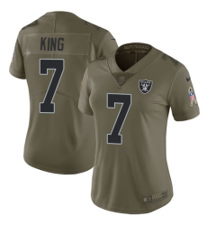 Women's Nike Oakland Raiders #7 Marquette King Limited Olive 2017 Salute to Service NFL Jersey