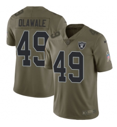 Men's Nike Oakland Raiders #49 Jamize Olawale Limited Olive 2017 Salute to Service NFL Jersey