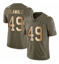 Men's Nike Oakland Raiders #49 Jamize Olawale Limited Olive/Gold 2017 Salute to Service NFL Jersey