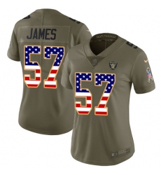 Women's Nike Oakland Raiders #57 Cory James Limited Olive/USA Flag 2017 Salute to Service NFL Jersey