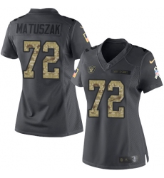 Women's Nike Oakland Raiders #72 John Matuszak Limited Black 2016 Salute to Service NFL Jersey