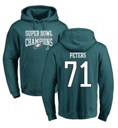 Nike Philadelphia Eagles #71 Jason Peters Green Super Bowl LII Champions Pullover Hoodie