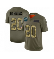 Men's Philadelphia Eagles #20 Brian Dawkins 2019 Olive Camo Salute to Service Limited Jersey