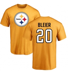 NFL Nike Pittsburgh Steelers #20 Rocky Bleier Gold Name & Number Logo T-Shirt