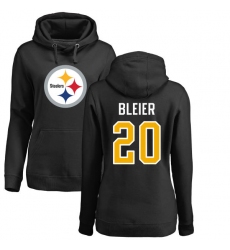 NFL Women's Nike Pittsburgh Steelers #20 Rocky Bleier Black Name & Number Logo Pullover Hoodie