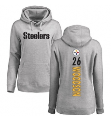 NFL Women's Nike Pittsburgh Steelers #26 Rod Woodson Ash Backer Pullover Hoodie