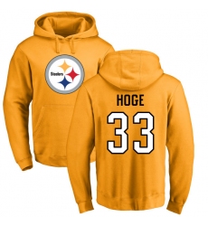 NFL Nike Pittsburgh Steelers #33 Merril Hoge Gold Name & Number Logo Pullover Hoodie