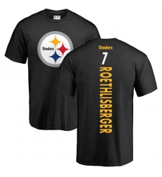 NFL Nike Pittsburgh Steelers #7 Ben Roethlisberger Black Backer T-Shirt