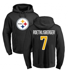 NFL Nike Pittsburgh Steelers #7 Ben Roethlisberger Black Name & Number Logo Pullover Hoodie